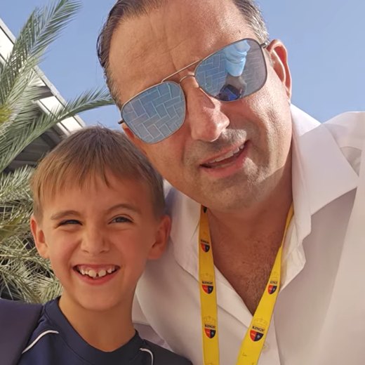 Marcus with his son James